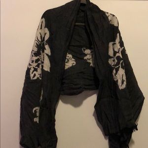 Grey oversized floral scarf from the Gap